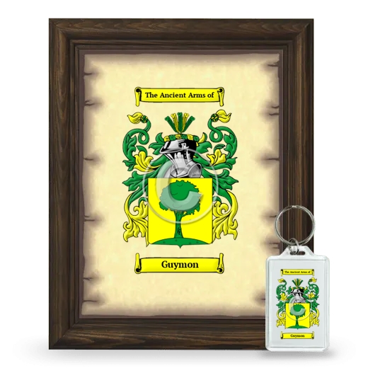 Guymon Framed Coat of Arms and Keychain - Brown