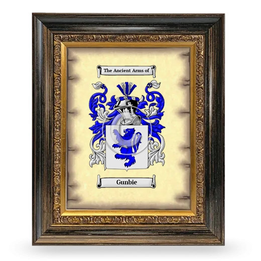 Gunbie Coat of Arms Framed - Heirloom