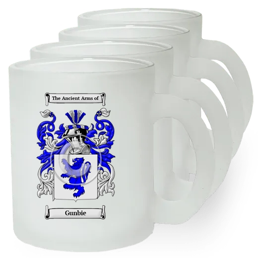 Gunbie Set of 4 Frosted Glass Mugs