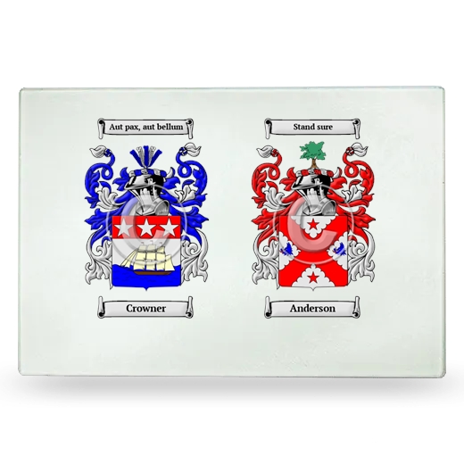 Double Coat of Arms Glass Cutting Board