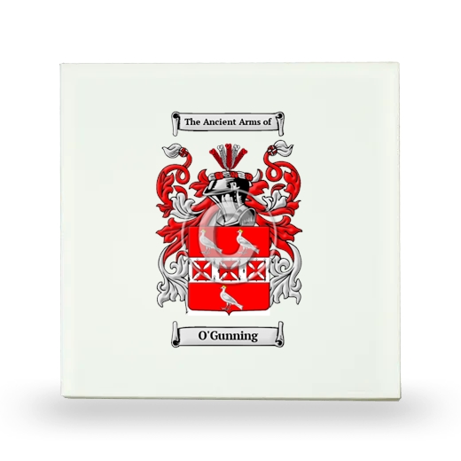 O'Gunning Small Ceramic Tile with Coat of Arms