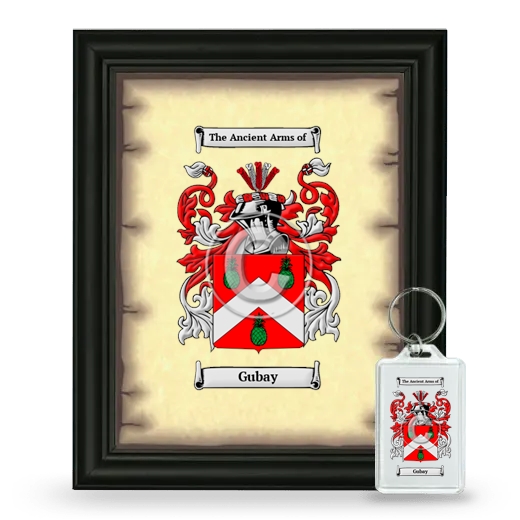 Gubay Framed Coat of Arms and Keychain - Black