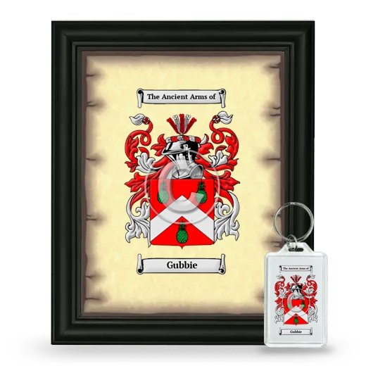 Gubbie Framed Coat of Arms and Keychain - Black