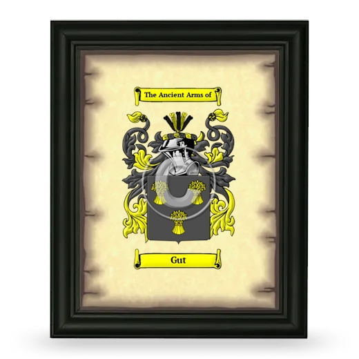 Gut Coat of Arms Framed - Black