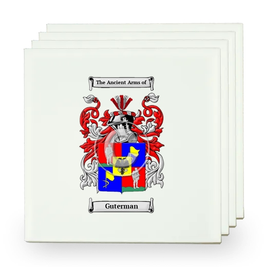 Guterman Set of Four Small Tiles with Coat of Arms