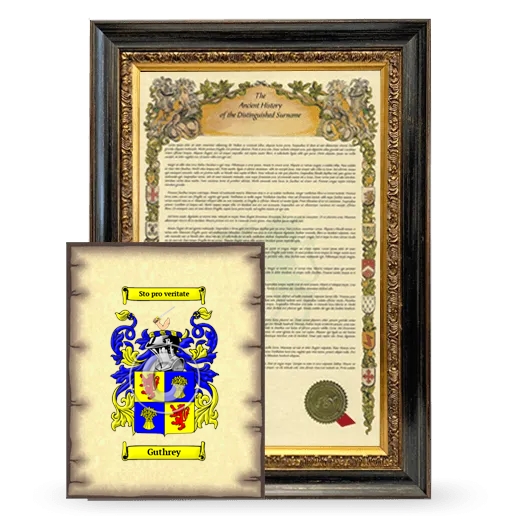 Guthrey Framed History and Coat of Arms Print - Heirloom