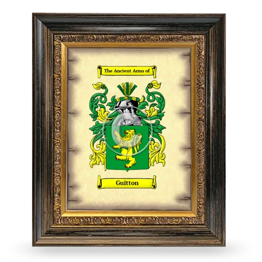 Guitton Coat of Arms Framed - Heirloom