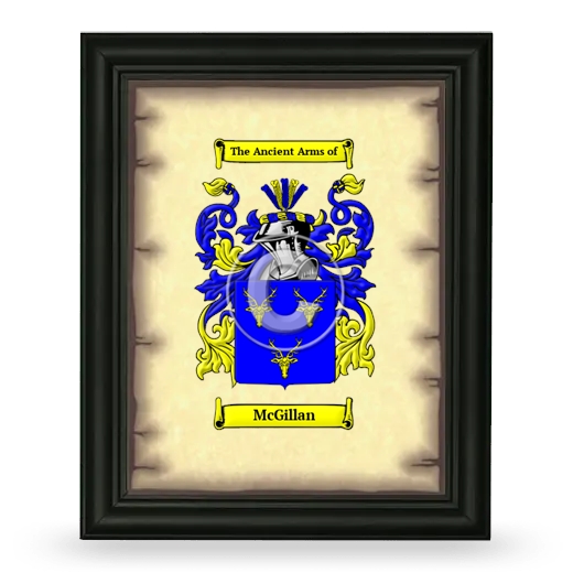 McGillan Coat of Arms Framed - Black