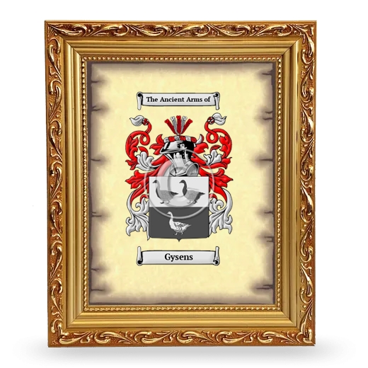 Gysens Coat of Arms Framed - Gold