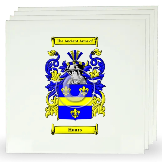 Haars Set of Four Large Tiles with Coat of Arms