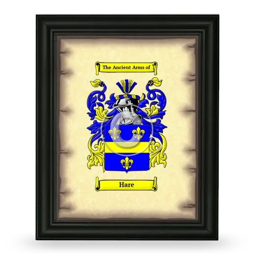 Hare Coat of Arms Framed - Black