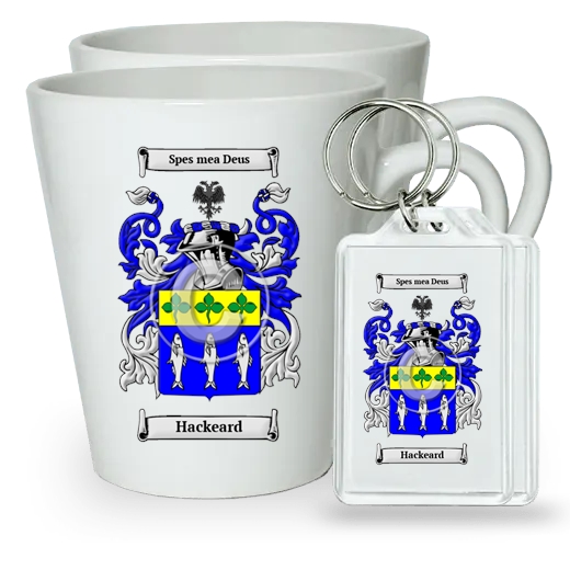 Hackeard Pair of Latte Mugs and Pair of Keychains