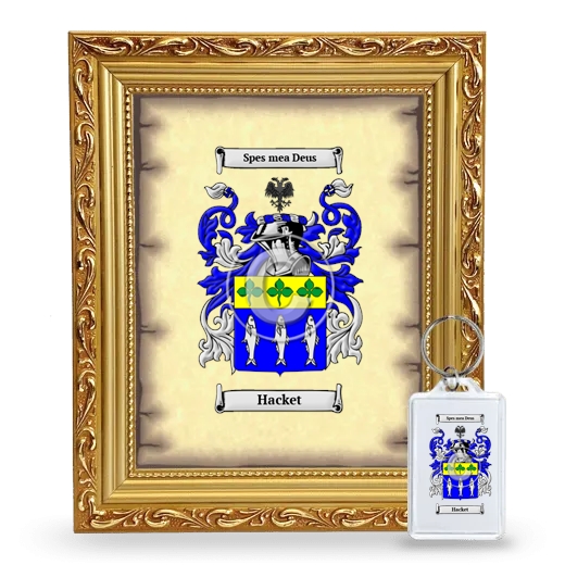Hacket Framed Coat of Arms and Keychain - Gold