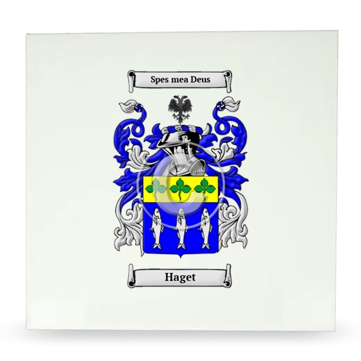 Haget Large Ceramic Tile with Coat of Arms