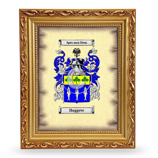Haggete Coat of Arms Framed - Gold