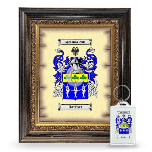 Hatchet Framed Coat of Arms and Keychain - Heirloom