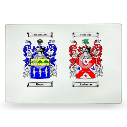 Double Coat of Arms Glass Cutting Board