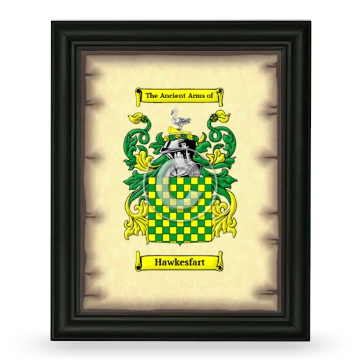 Hawkesfart Coat of Arms Framed - Black