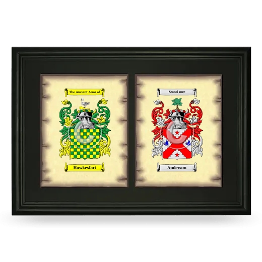 Double Coat of Arms Framed - Black