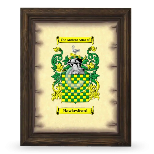 Hawkesfeard Coat of Arms Framed - Brown