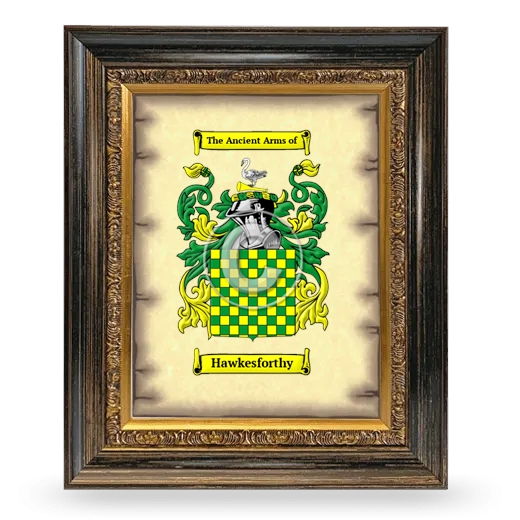 Hawkesforthy Coat of Arms Framed - Heirloom