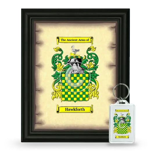 Hawkforth Framed Coat of Arms and Keychain - Black
