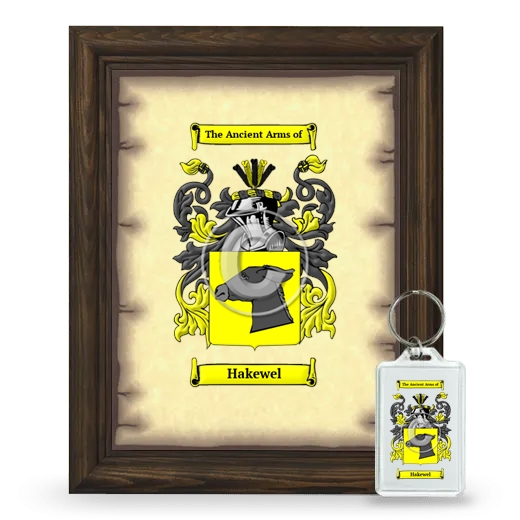 Hakewel Framed Coat of Arms and Keychain - Brown