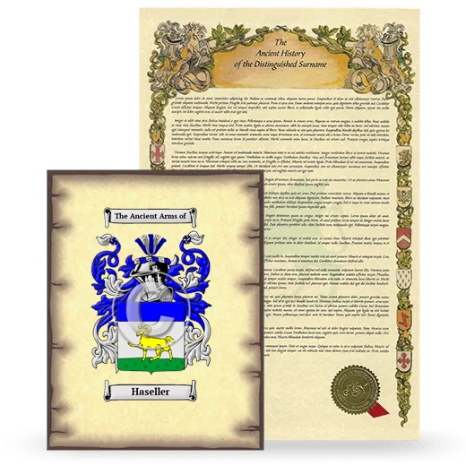 Haseller Coat of Arms and Surname History Package