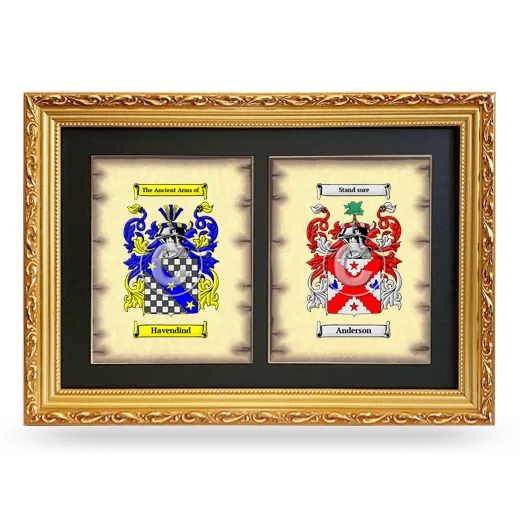 Double Coat of Arms Framed - Gold