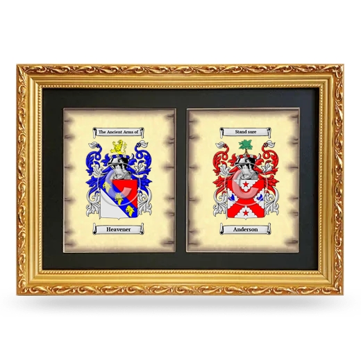 Double Coat of Arms Framed - Gold