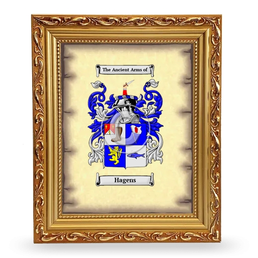 Hagens Coat of Arms Framed - Gold