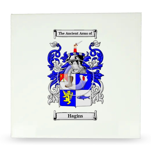 Hagins Large Ceramic Tile with Coat of Arms
