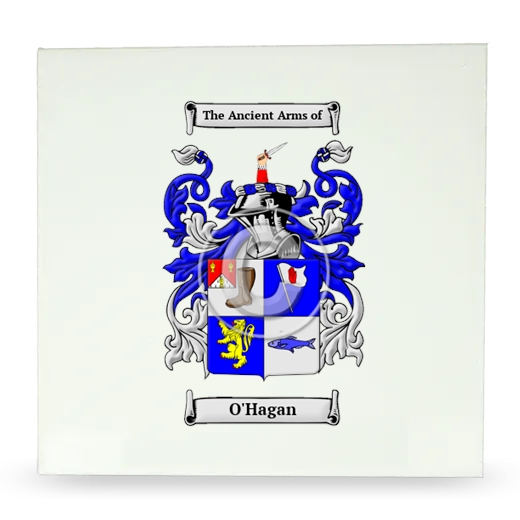 O'Hagan Large Ceramic Tile with Coat of Arms