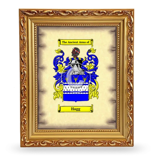 Hagg Coat of Arms Framed - Gold