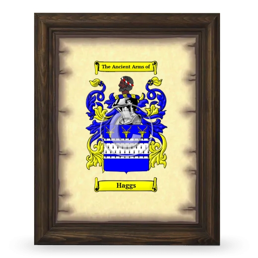 Haggs Coat of Arms Framed - Brown