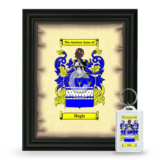 Hegis Framed Coat of Arms and Keychain - Black