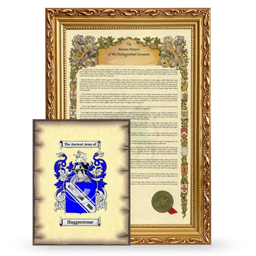 Haggerstone Framed History and Coat of Arms Print - Gold