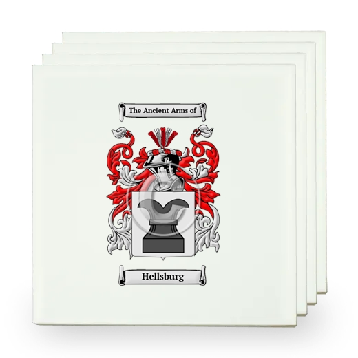 Hellsburg Set of Four Small Tiles with Coat of Arms