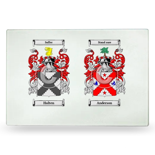 Double Coat of Arms Glass Cutting Board