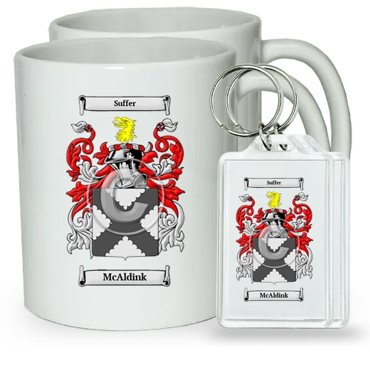 McAldink Pair of Coffee Mugs and Pair of Keychains