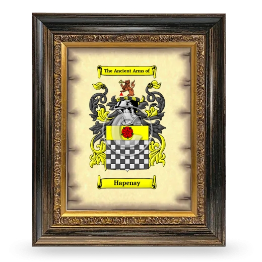 Hapenay Coat of Arms Framed - Heirloom