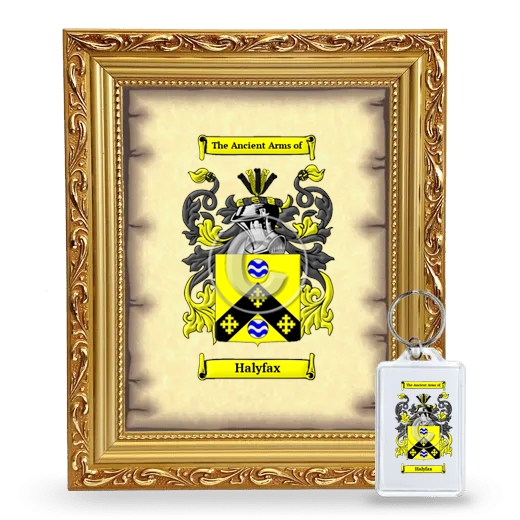 Halyfax Framed Coat of Arms and Keychain - Gold