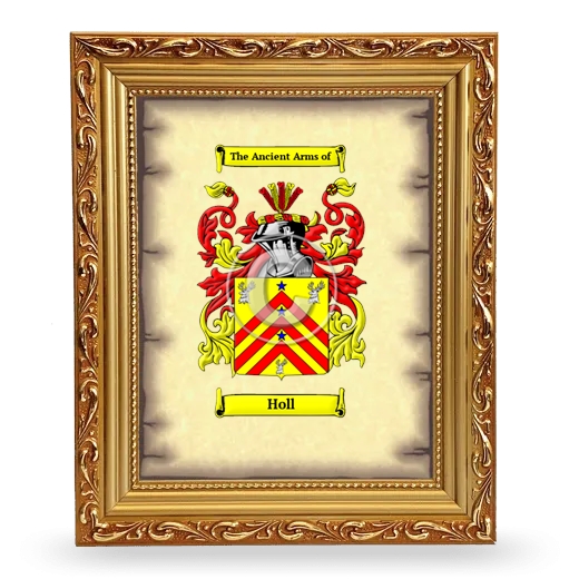 Holl Coat of Arms Framed - Gold