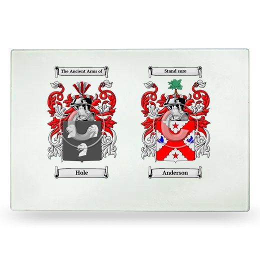 Double Coat of Arms Glass Cutting Board