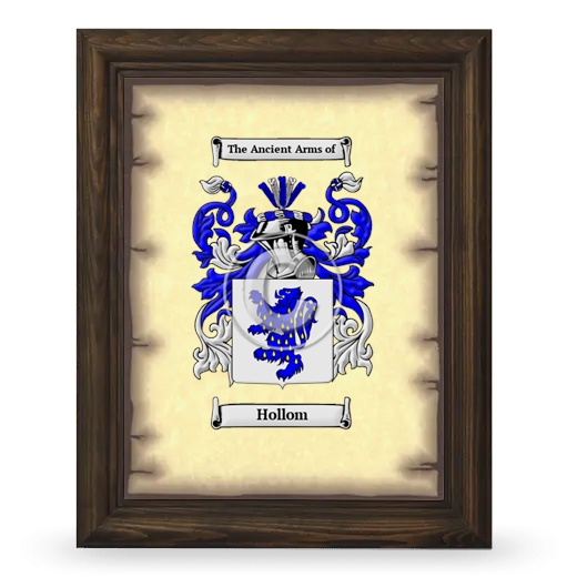 Hollom Coat of Arms Framed - Brown