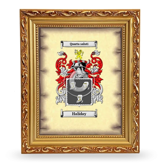 Haliday Coat of Arms Framed - Gold