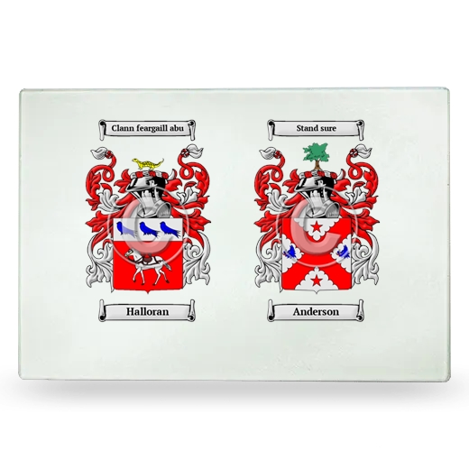 Double Coat of Arms Glass Cutting Board