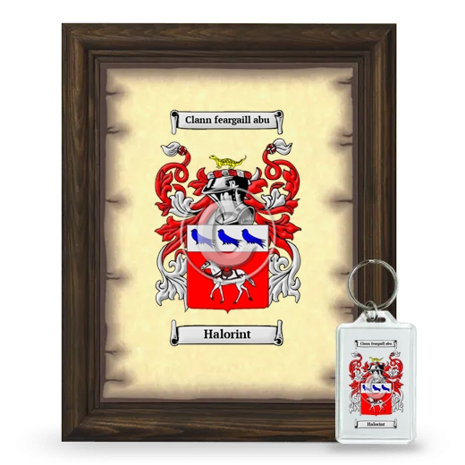 Halorint Framed Coat of Arms and Keychain - Brown