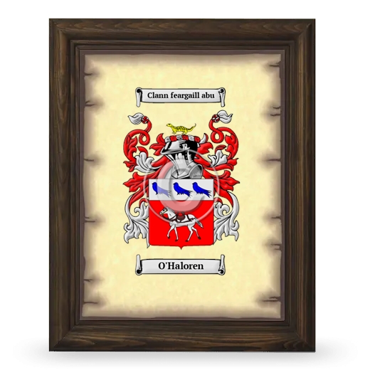 O'Haloren Coat of Arms Framed - Brown