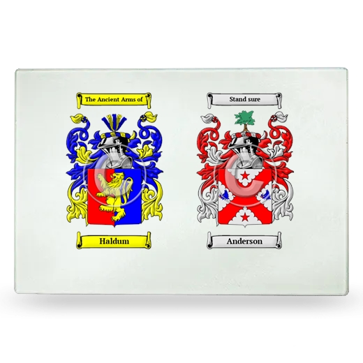 Double Coat of Arms Glass Cutting Board